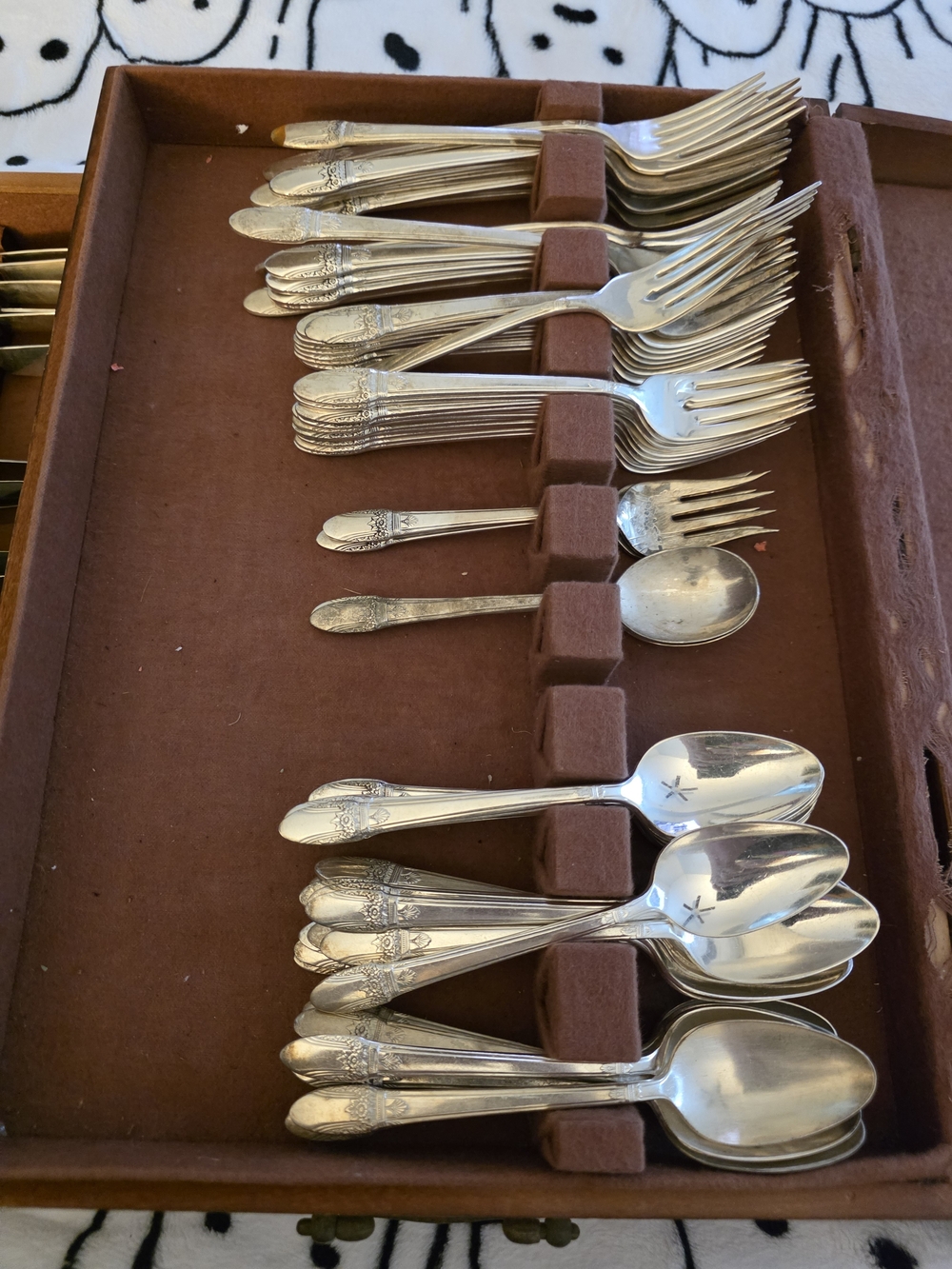 Vintage 1847 ROGERS Silver-Tone Flatware Set - FIRST LOVE  Pattern, Silver